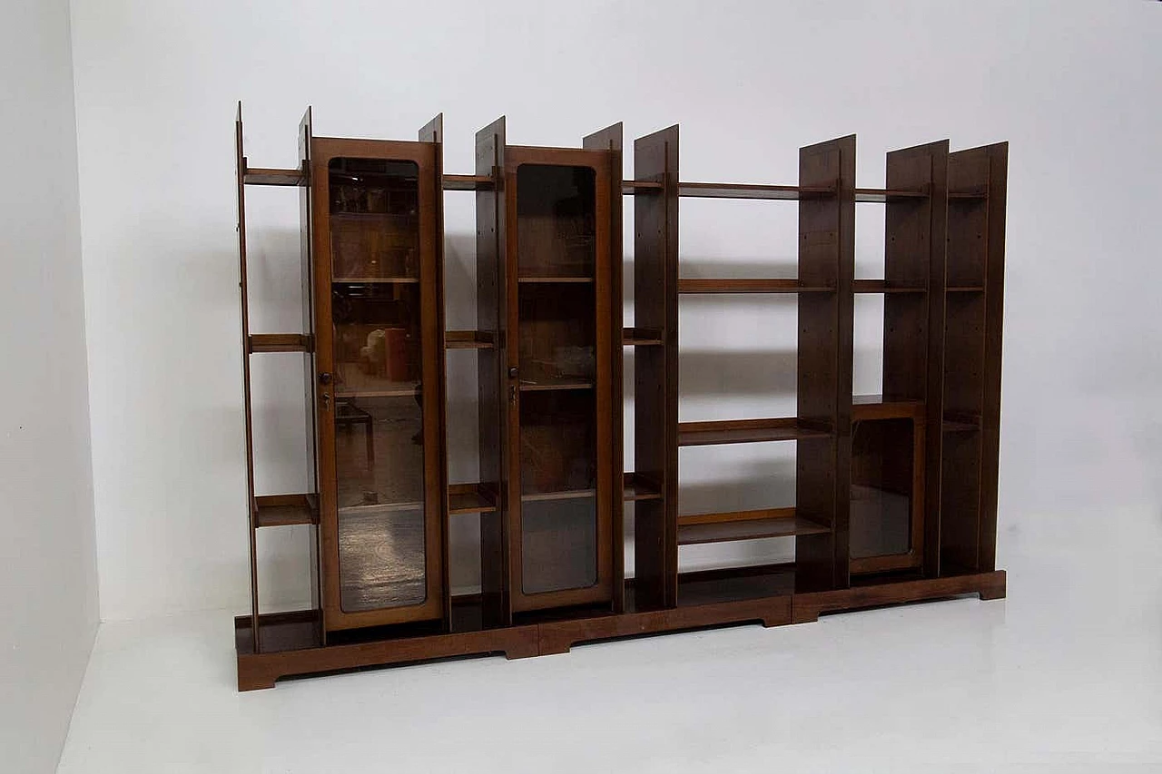 Modular walnut bookcase by Piero Ranzani for Elam, 1960s 2