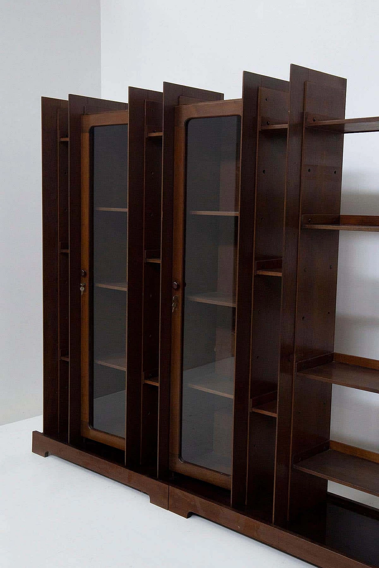 Modular walnut bookcase by Piero Ranzani for Elam, 1960s 4