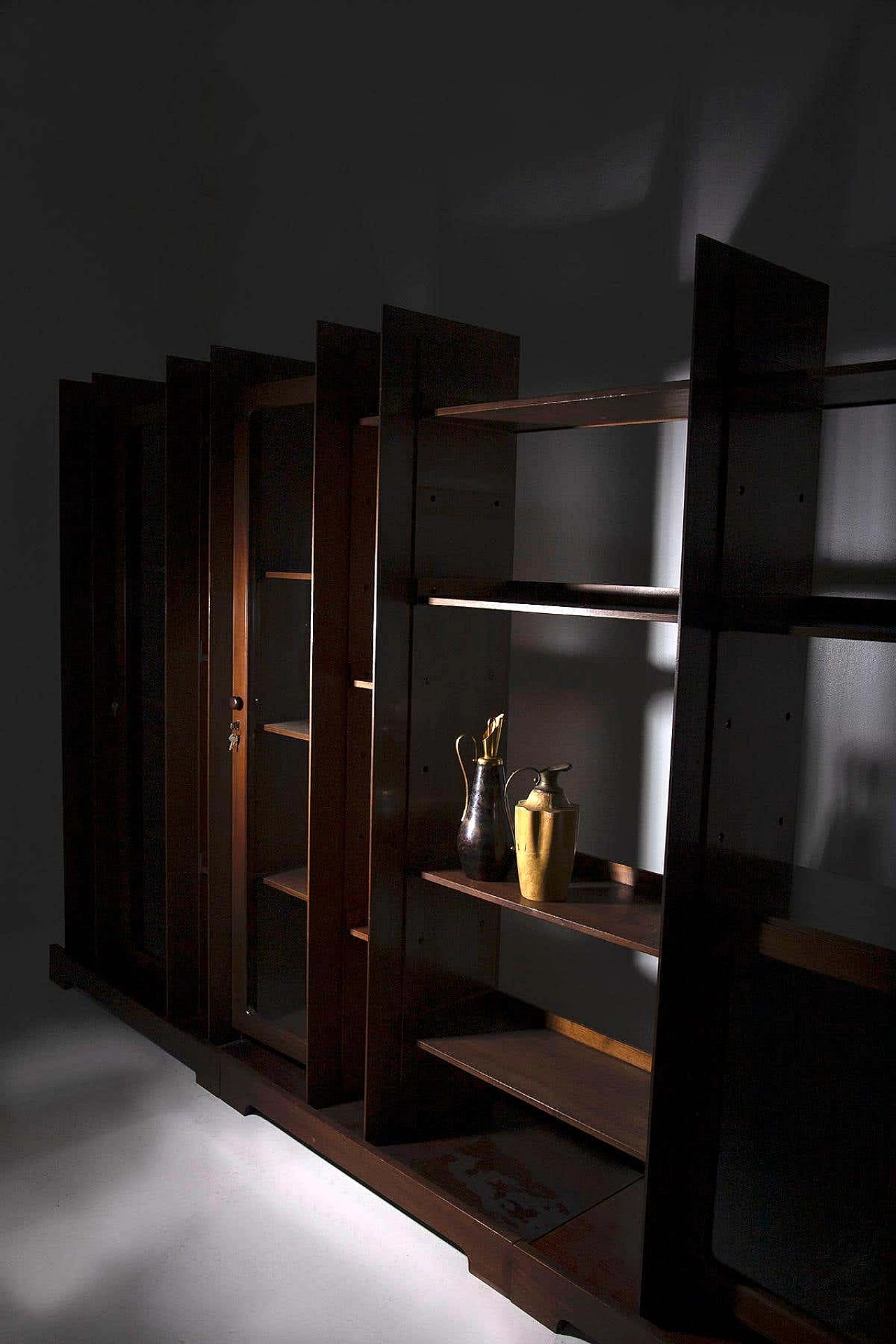 Modular walnut bookcase by Piero Ranzani for Elam, 1960s 10