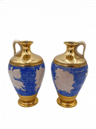Pair of Fabbri Bologna ceramic jugs, 1970s