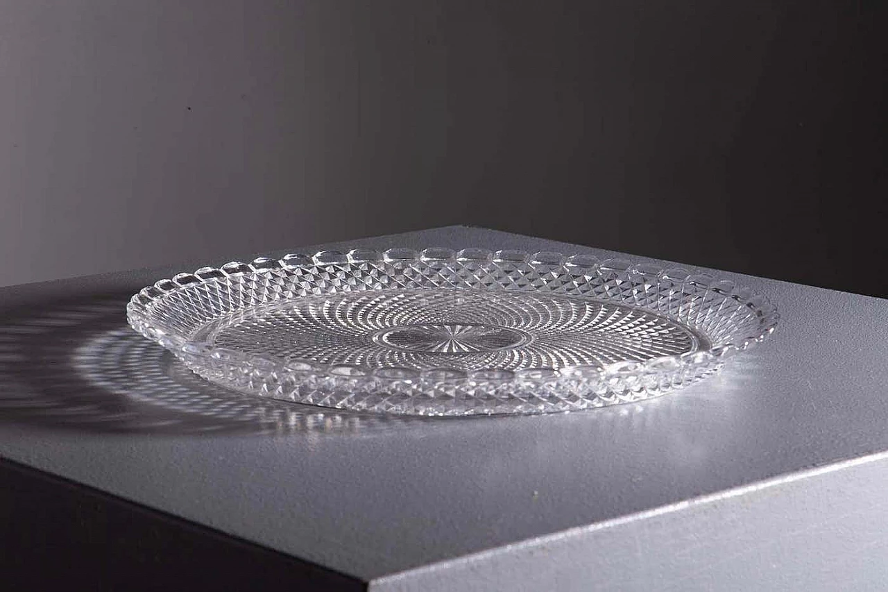 Baccarat crystal serving plate, 1970s 4