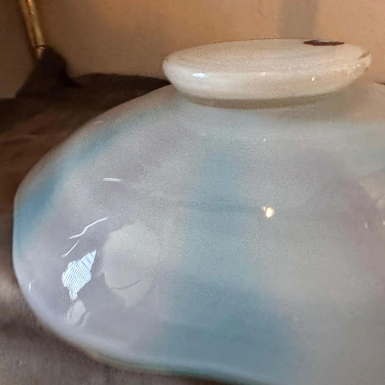 Round bowl in striped Murano glass in the style of Venini, 1970s 3