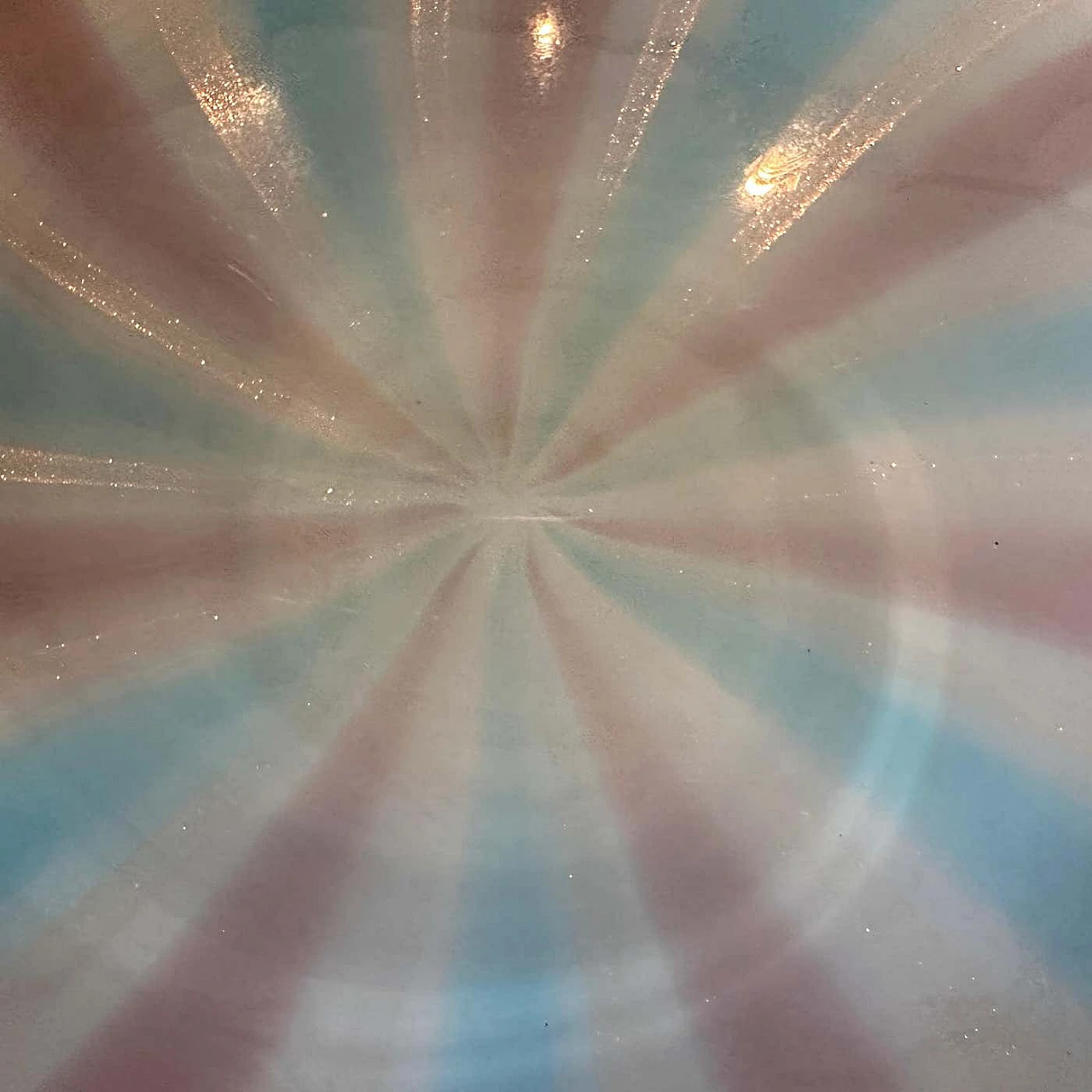 Round bowl in striped Murano glass in the style of Venini, 1970s 9
