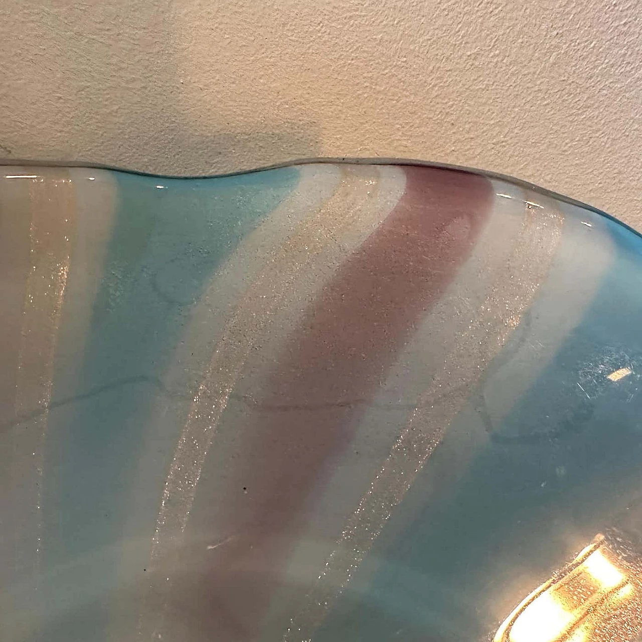 Round bowl in striped Murano glass in the style of Venini, 1970s 10