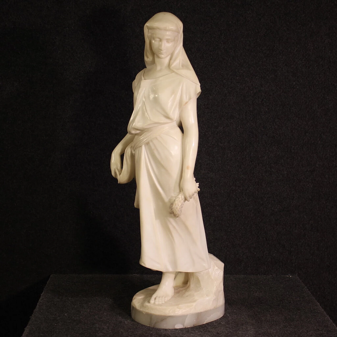 Leon Grégoire, young gleaner, alabaster sculpture, late 19th century 1