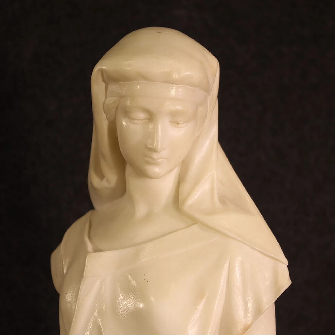 Leon Grégoire, giovane spigolatrice, scultura in alabastro, fine '800 2