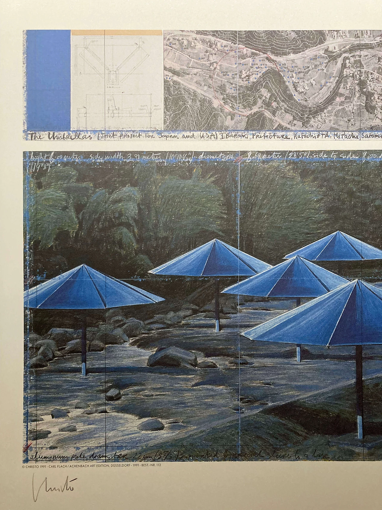Christo, The Umbrellas - Joint Project for Japan and USA, litografia, 1991 6