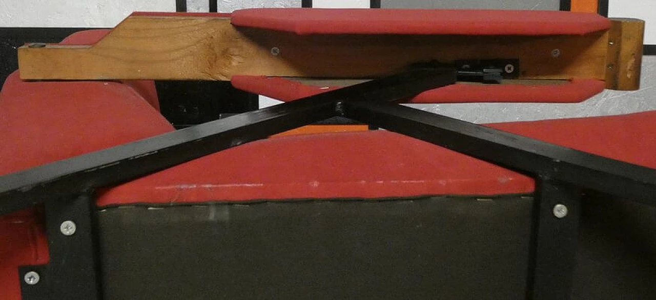 Pair of Alcantara, wood and metal reclining armchairs, 1960s 12