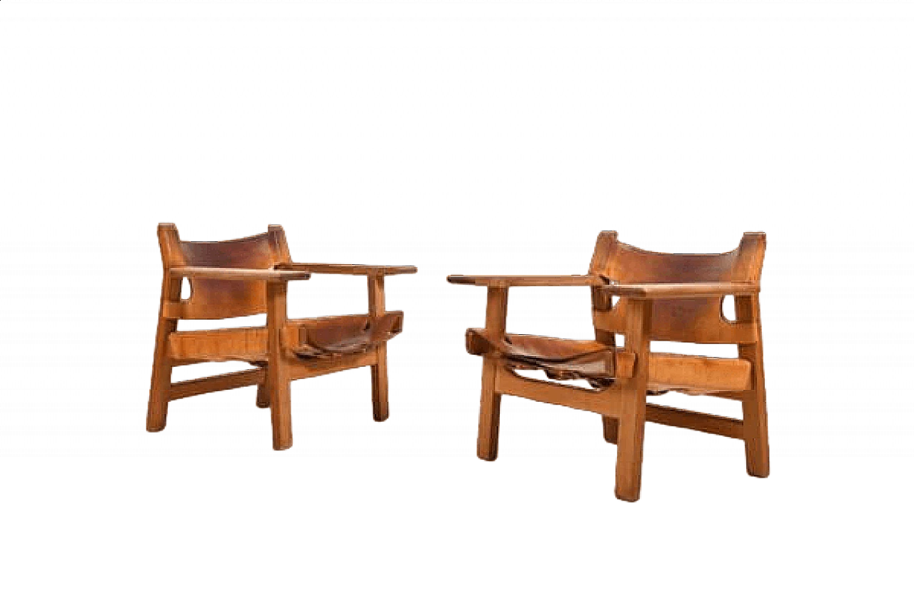 Pair of BM2226 armchairs by Børge Mogensen for Fredericia, 1960s 15
