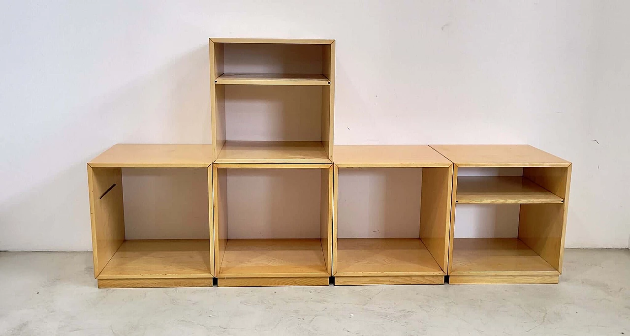 Libreria a parete in frassino di Giovanni Offredi per Saporiti, anni '70 2