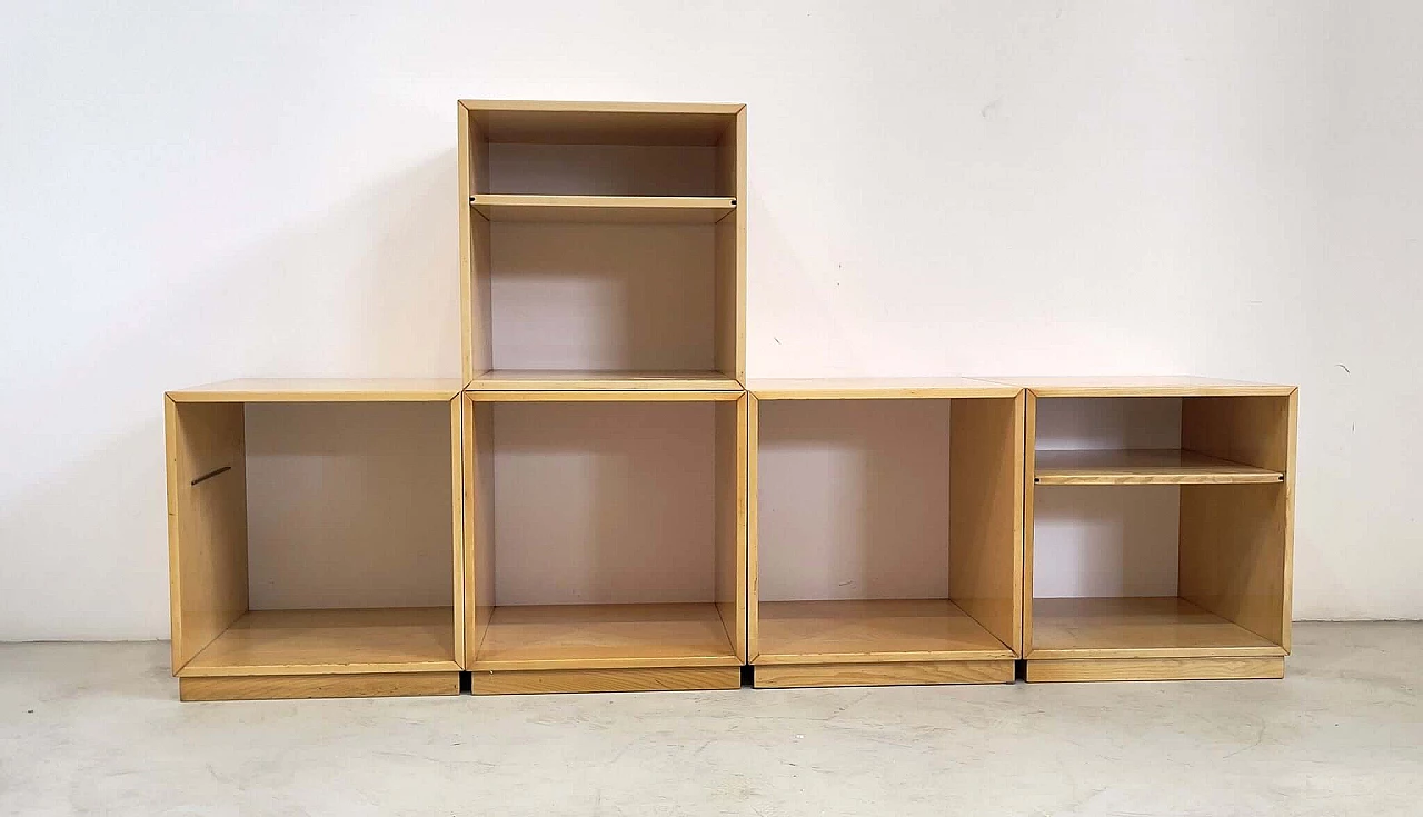 Libreria a parete in frassino di Giovanni Offredi per Saporiti, anni '70 3