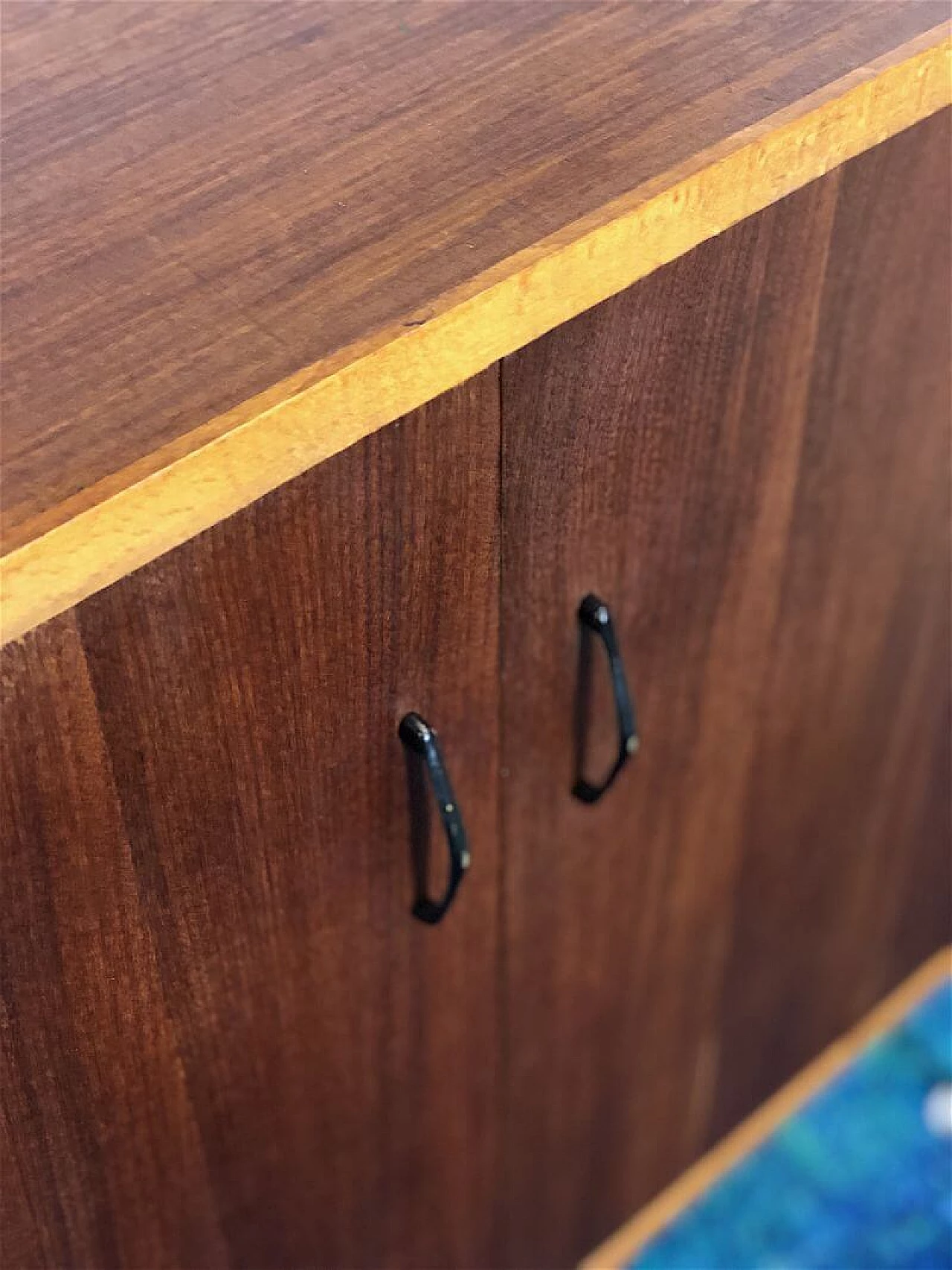 Two-bay bookcase in teak veneer wood, 1960s 10