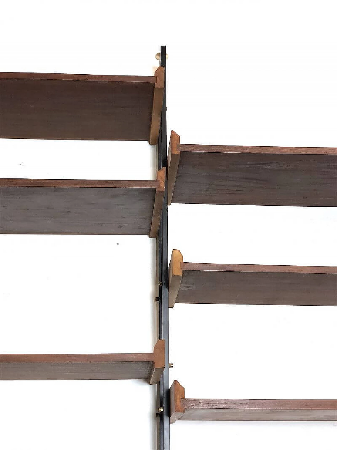 Two-bay bookcase in teak veneer wood, 1960s 14