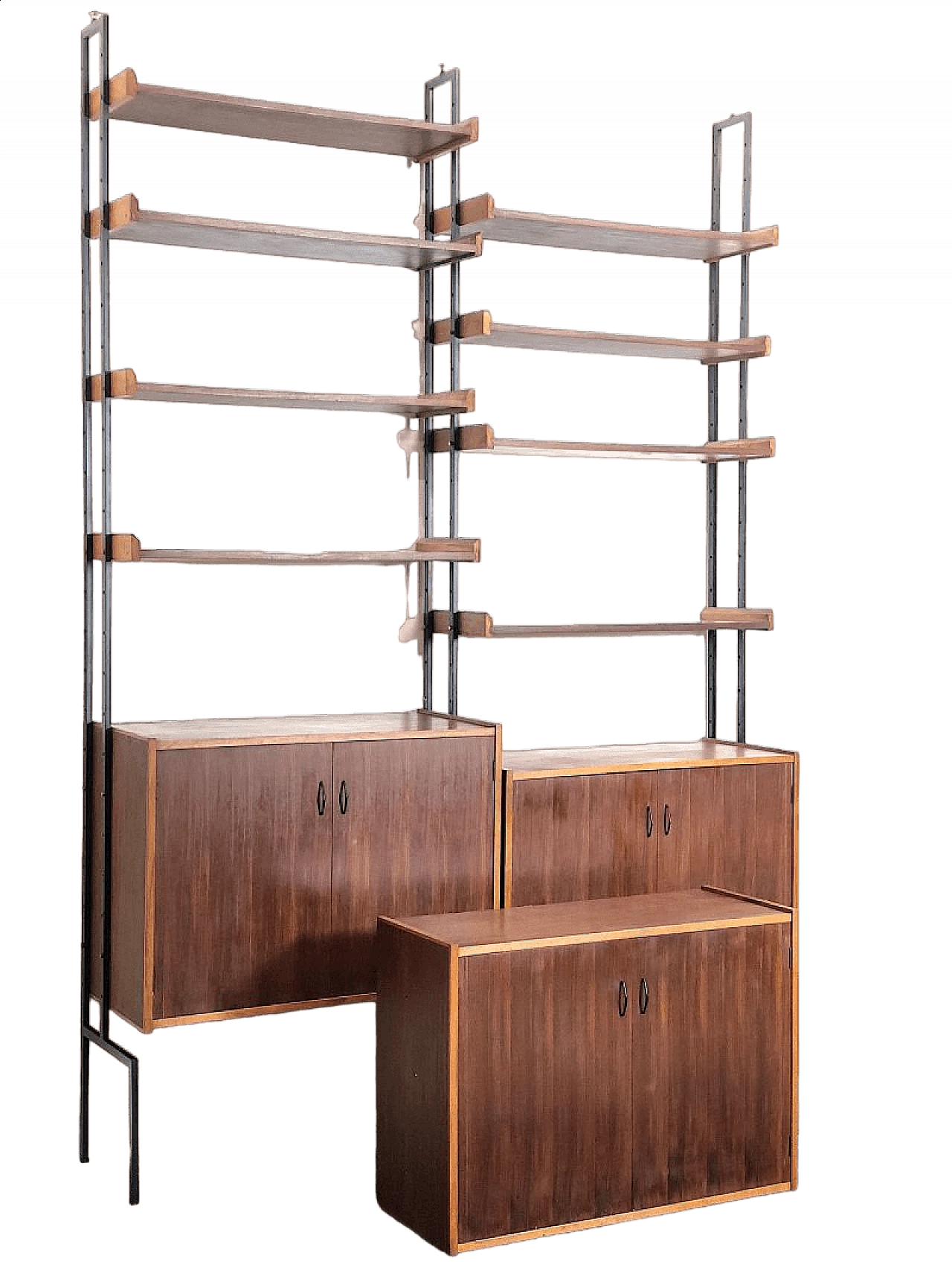 Two-bay bookcase in teak veneer wood, 1960s 21