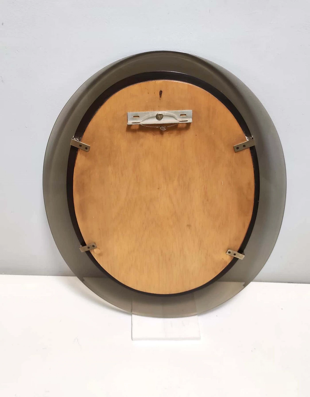 Wall mirror with smoked glass frame in the style of Max Ingrand for Fontana Arte, 1960s 11