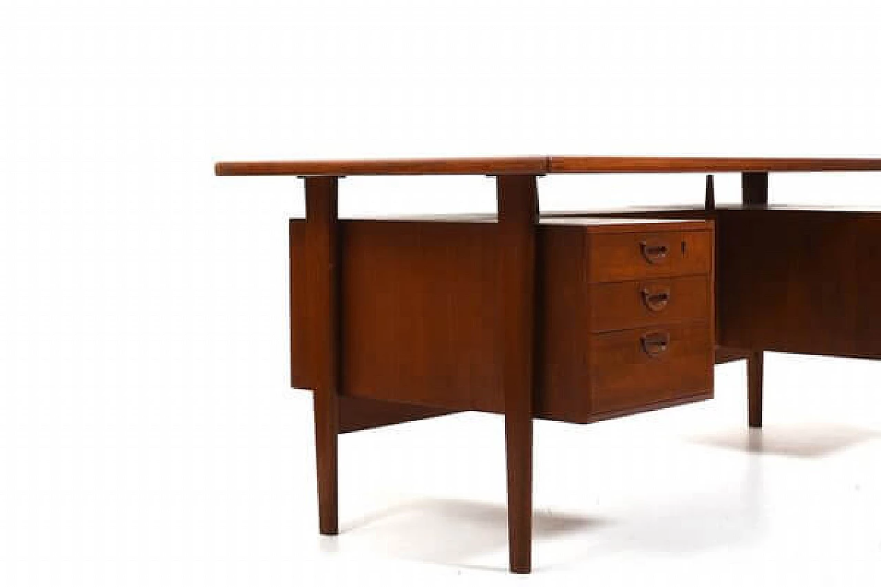 FM60 teak desk by Kai Kristiansen for Feldballes Møbelfabrik, 1960s 3