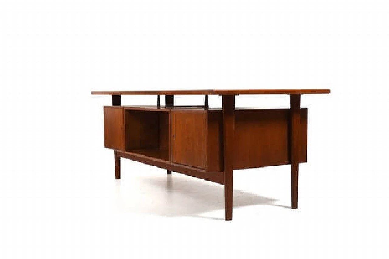 FM60 teak desk by Kai Kristiansen for Feldballes Møbelfabrik, 1960s 4