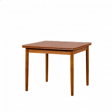 Tavolo quadrato allungabile danese in teak di AR, anni '60