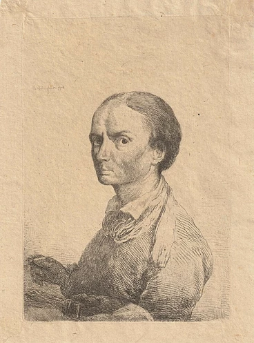 Jean-Pierre Norblin de La Gourdaine, Self-Portrait, etching, 1778