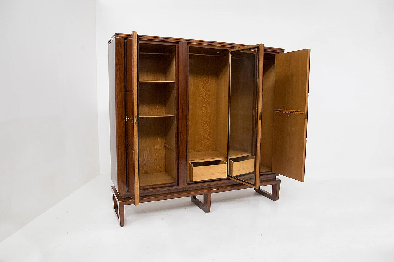 Three-door wooden wardrobe by Paolo Buffa for Serafino Arrighi, 1950s 22