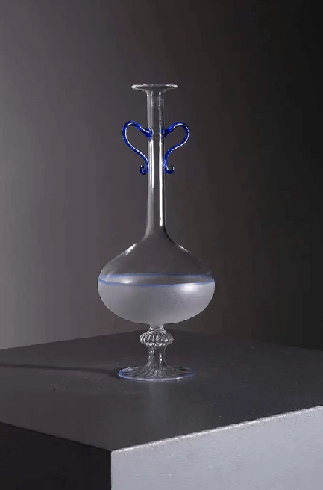 Blue Murano blown glass vase, early 20th century 2