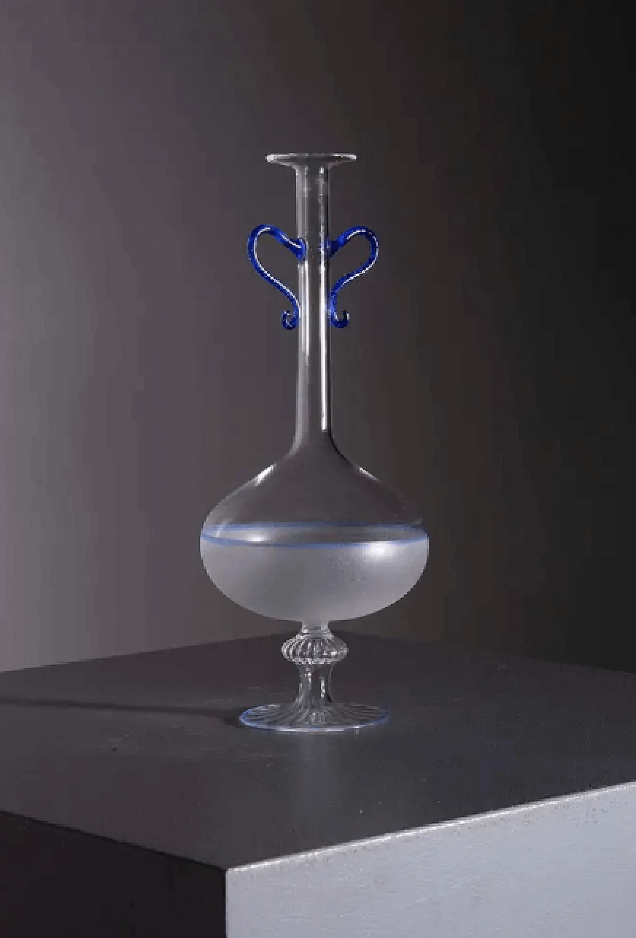 Blue Murano blown glass vase, early 20th century 9