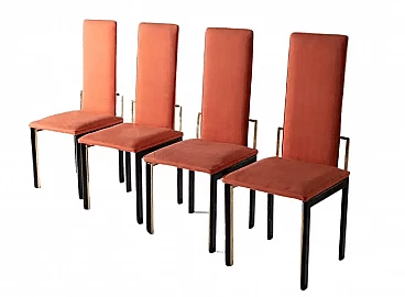 4 Fabric and metal chairs, 1970s