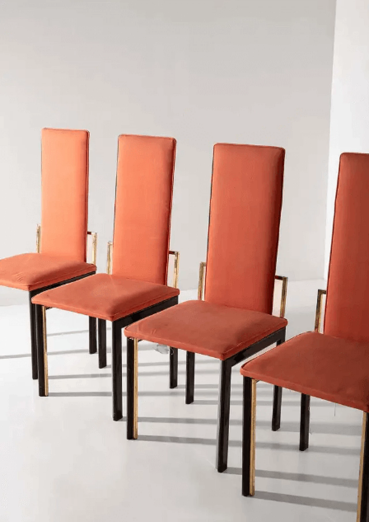 4 Fabric and metal chairs, 1970s 4