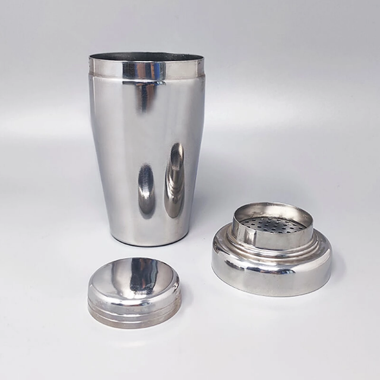 Shaker per cocktail in metallo di Forzani, anni '60 3