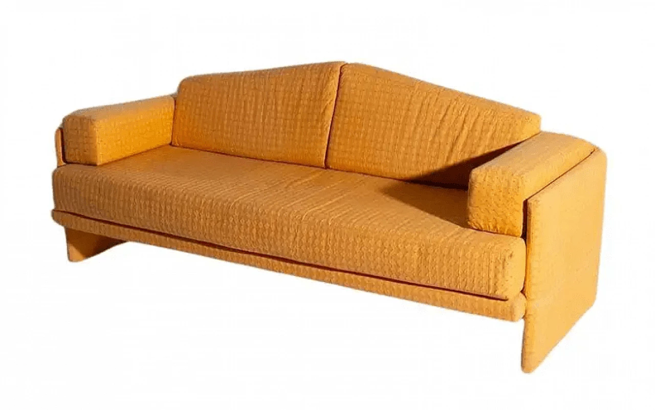 Yellow fabric sofa, 1980s 1