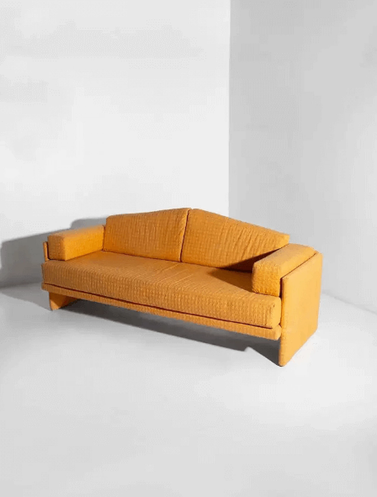 Yellow fabric sofa, 1980s 2