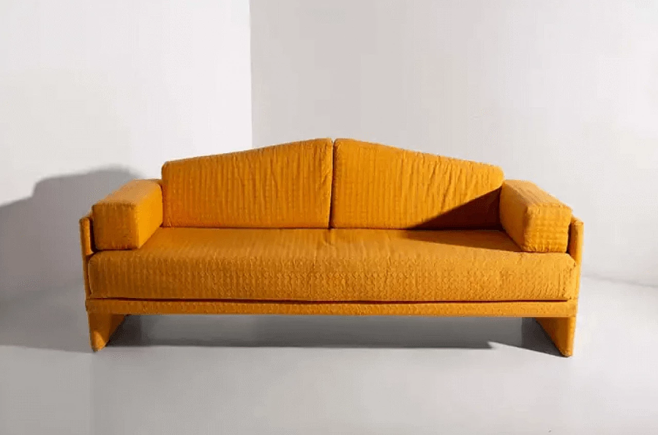 Yellow fabric sofa, 1980s 6