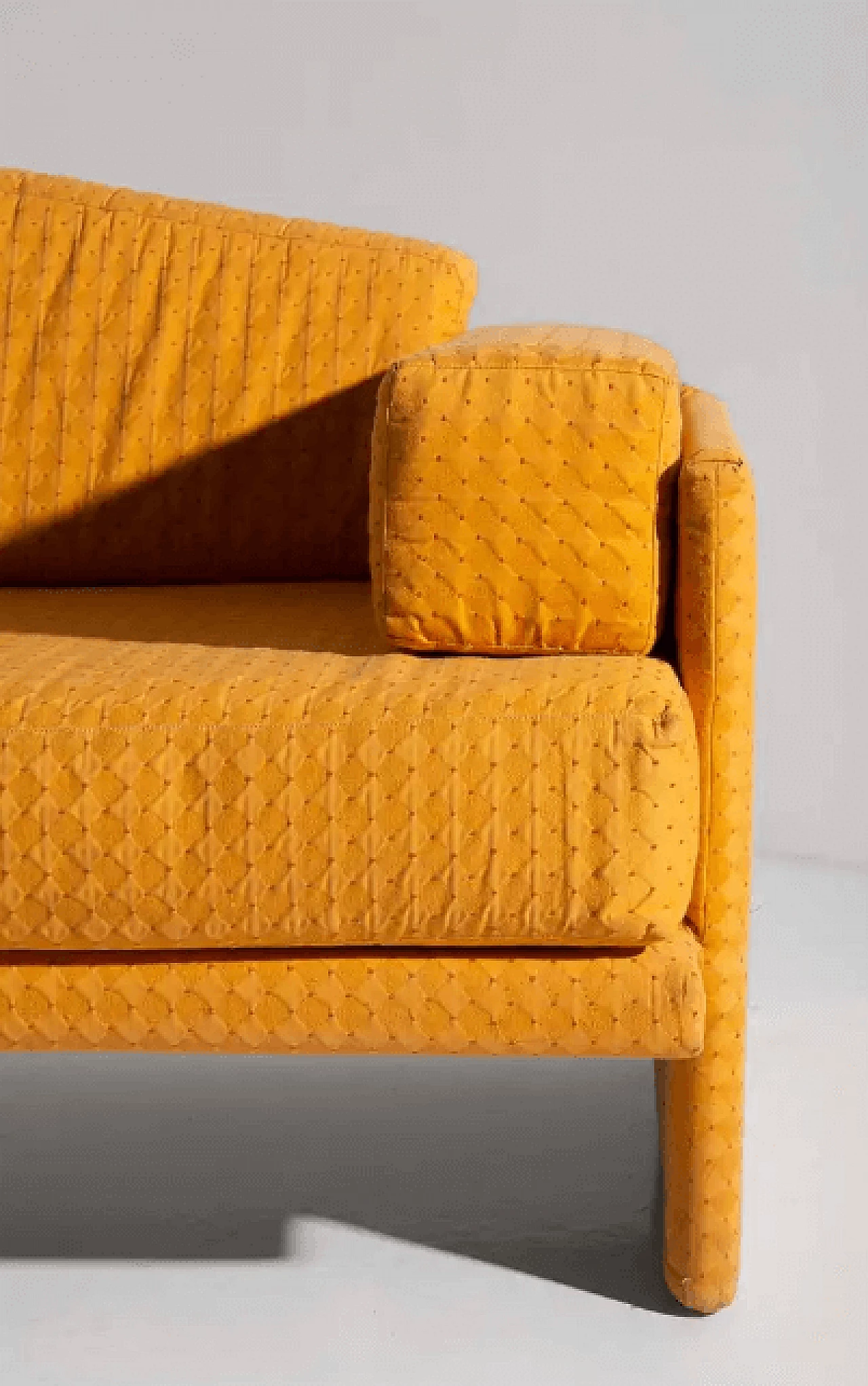 Yellow fabric sofa, 1980s 8
