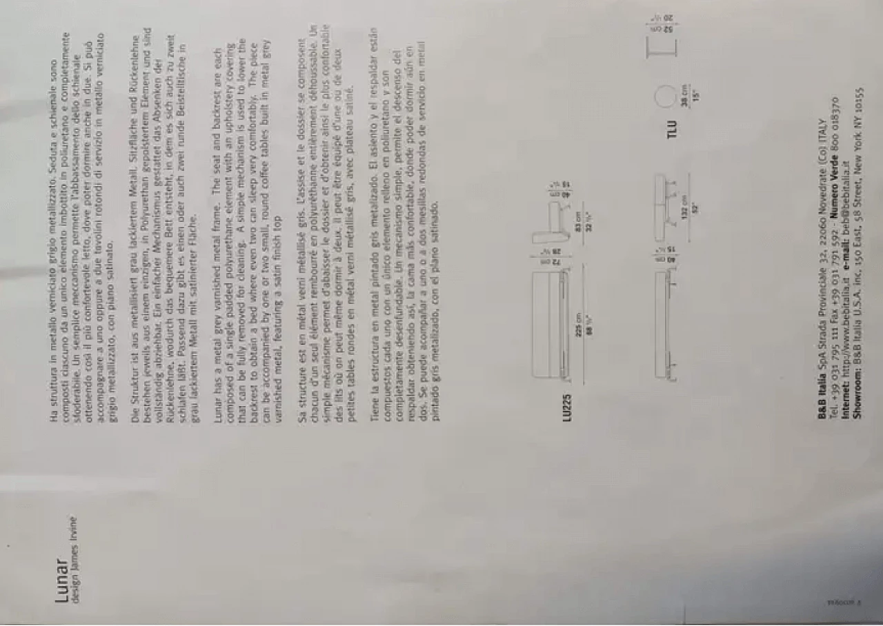 Divano Lunar di J. Irvine per B&B Italia, anni '90 8