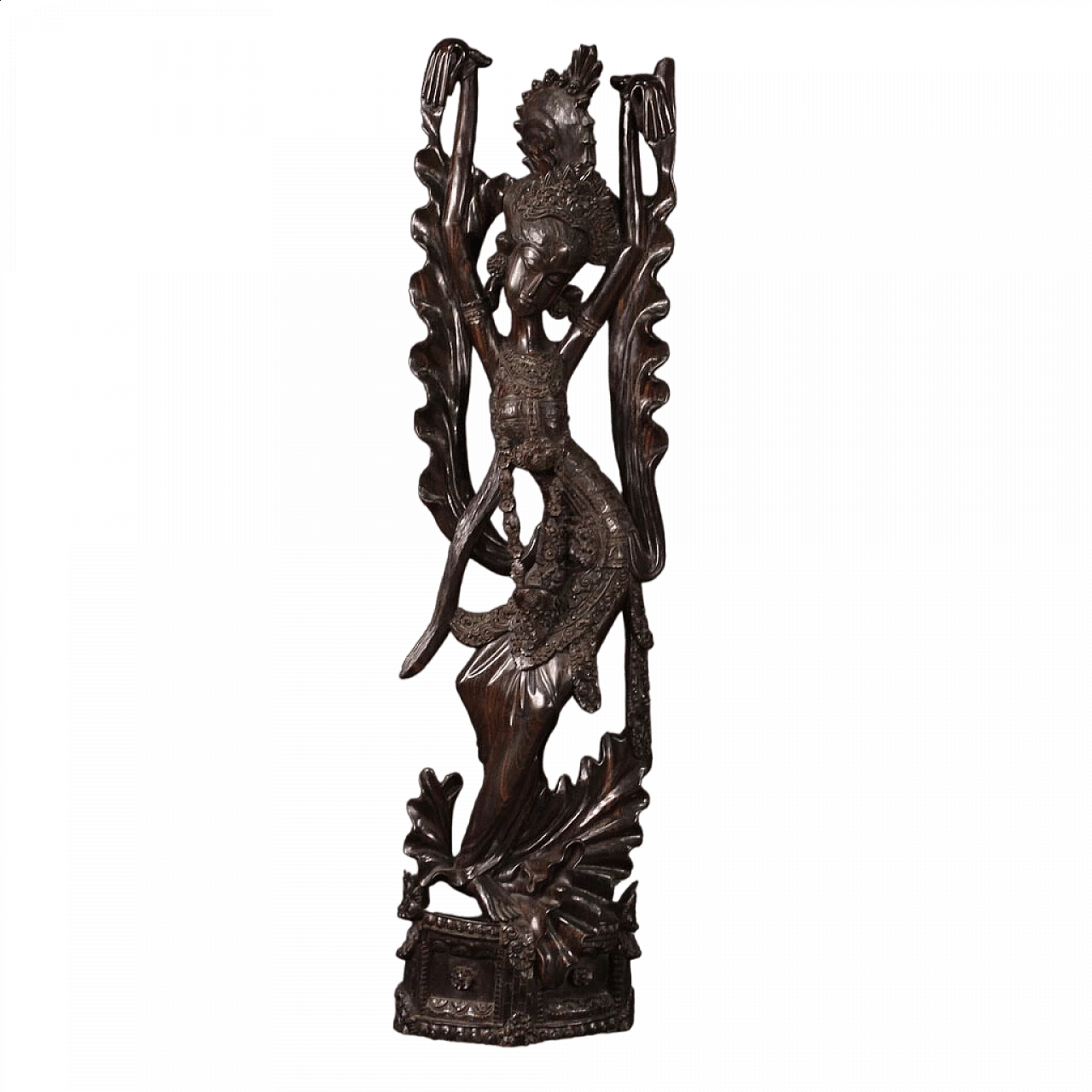 Danzatrice, scultura indonesiana in legno esotico 13