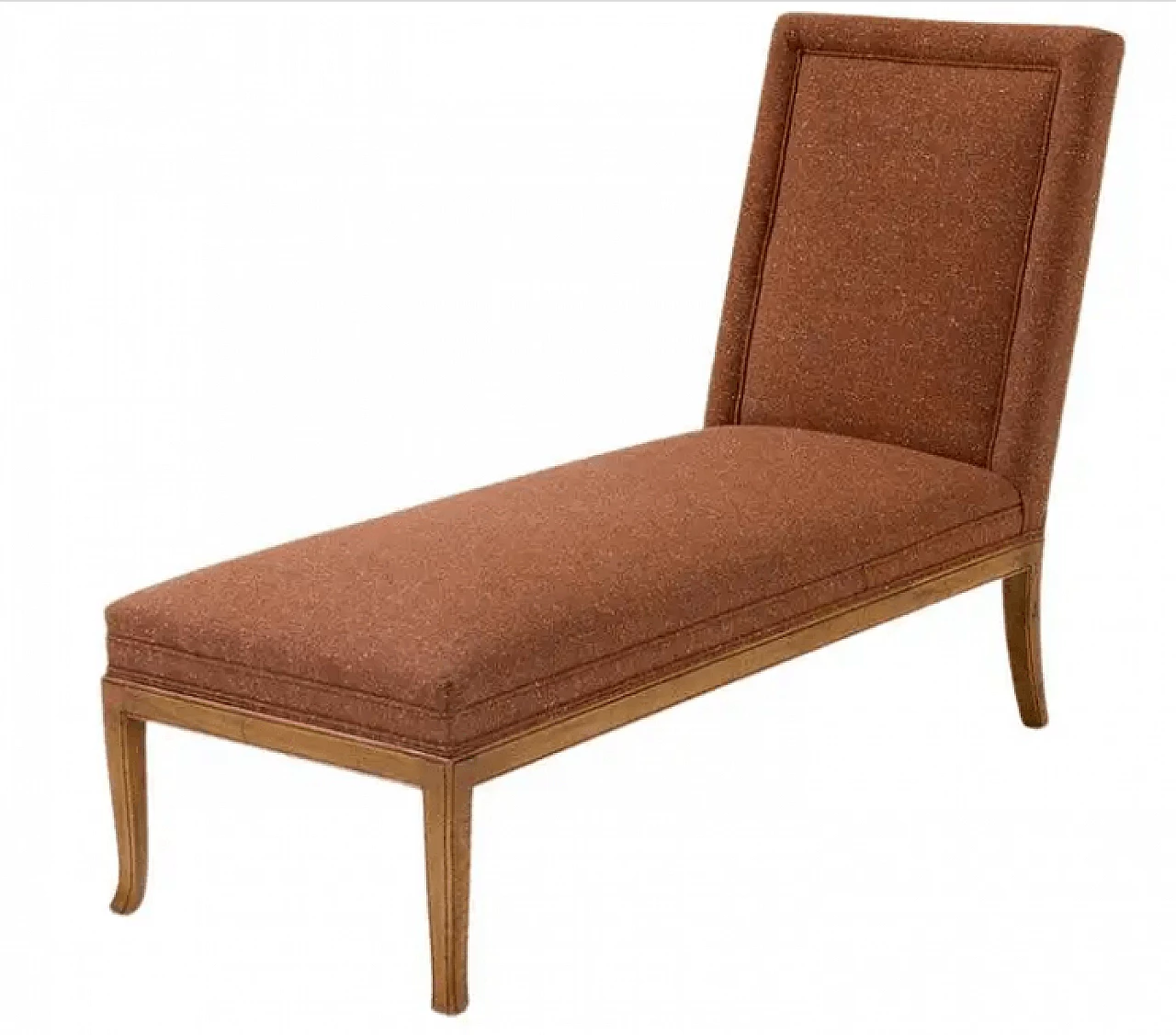 American orange fabric chaise lounge by T.H. Robsjohn-Gibbings, 1960s 1