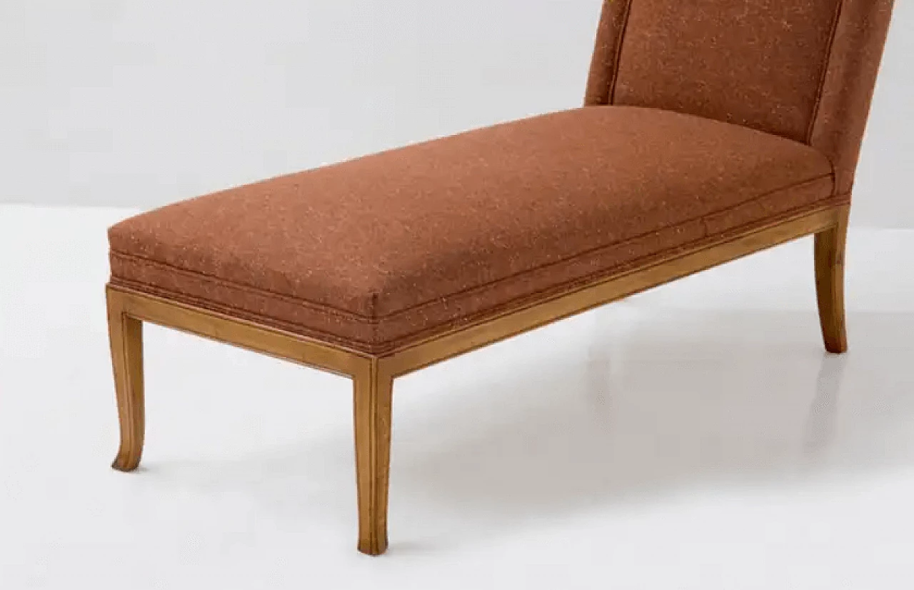 Chaise Lounge americana in tessuto arancione di T.H. Robsjohn-Gibbings, anni '60 4