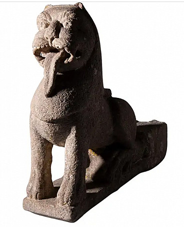 Scultura di leone cinese in pietra, '300