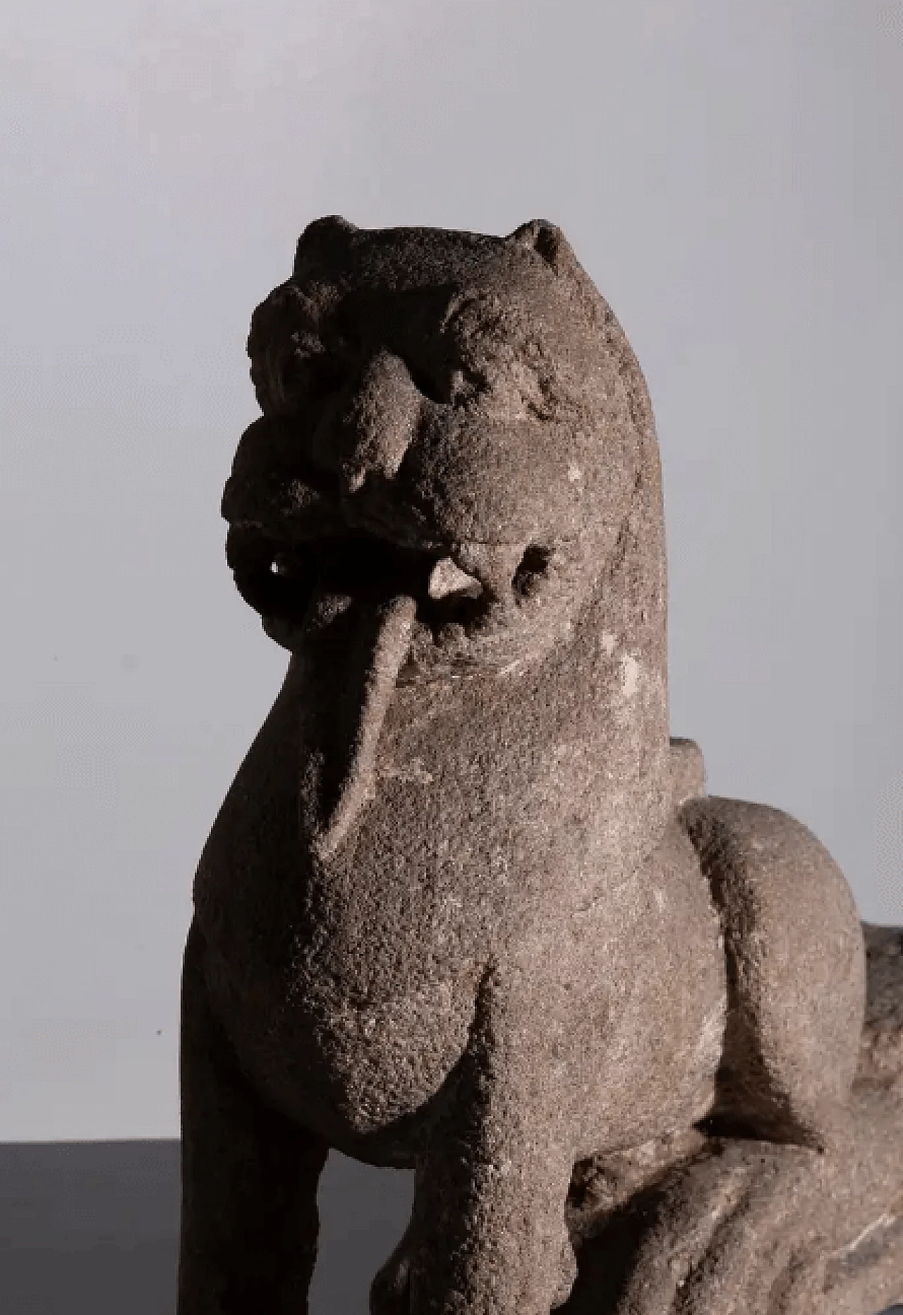 Chinese lion sculpture in stone, 14th century 9