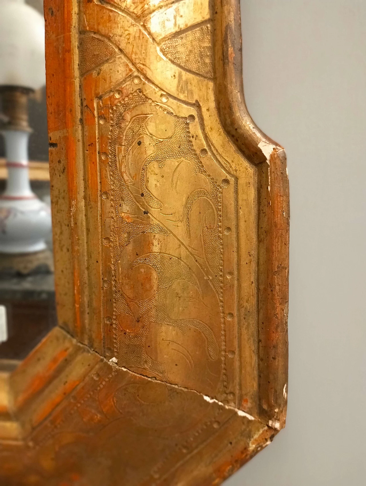 Specchiera Luigi Filippo in legno d'oro zecchino, seconda metà '800 3