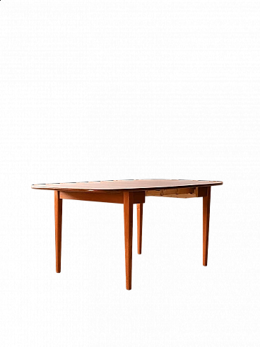 Tavolo scandinavo allungabile in teak, anni '70
