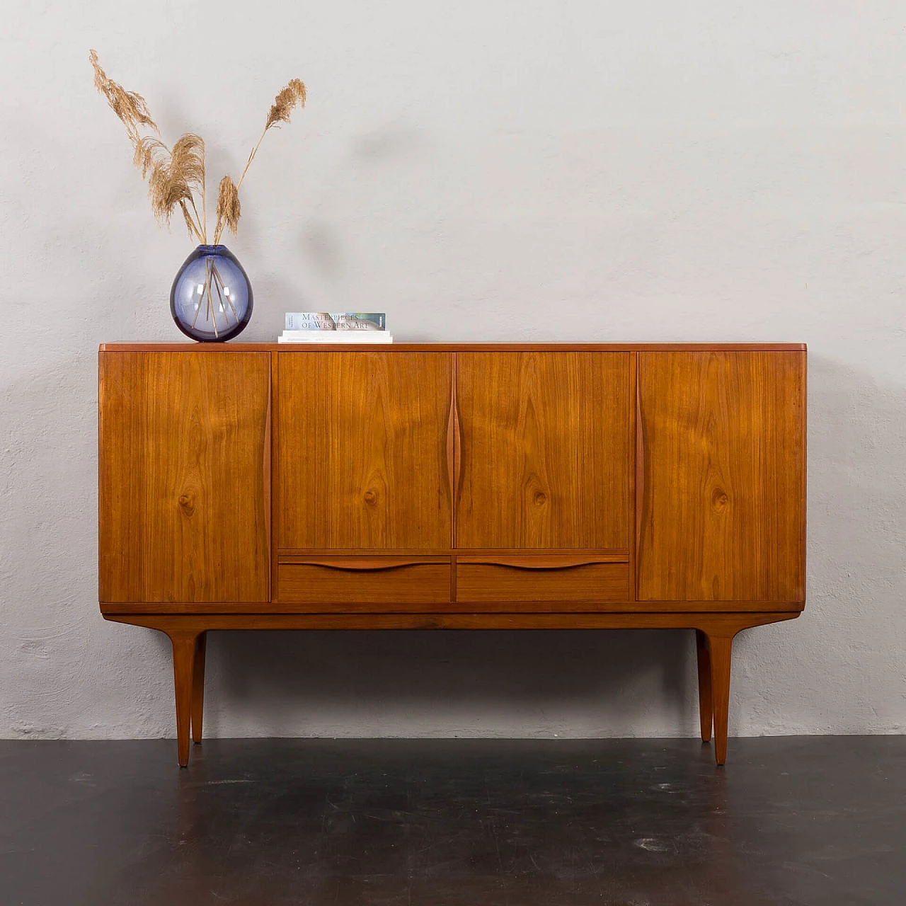 Johannes Andersen highboard, teak credenza, 1960s 1