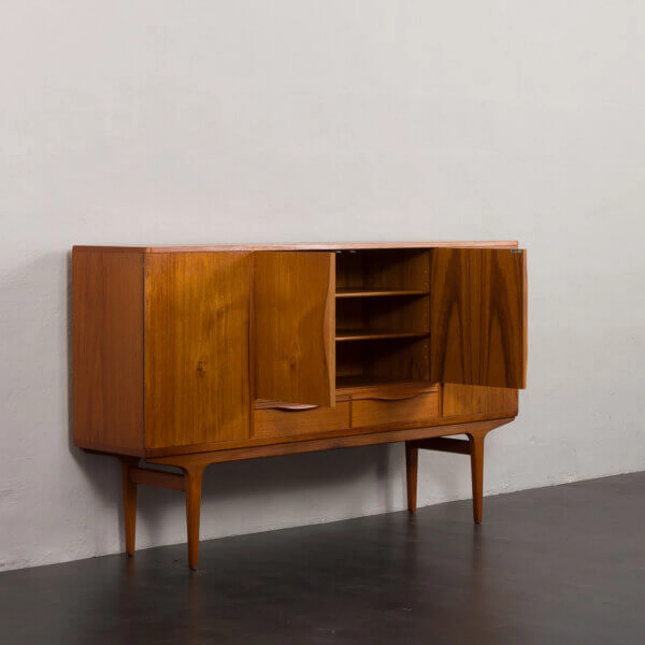 Johannes Andersen highboard, teak credenza, 1960s 3