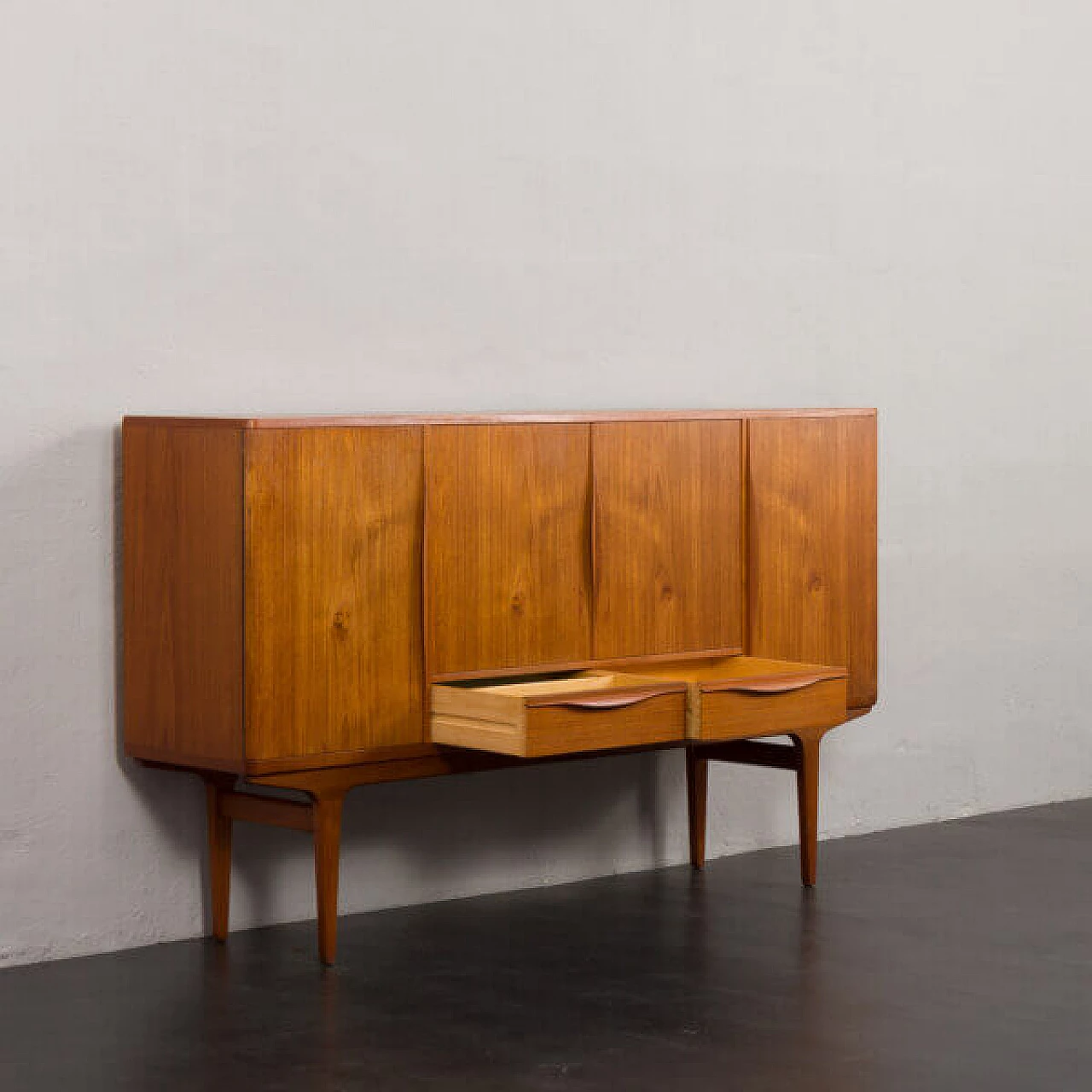 Johannes Andersen highboard, teak credenza, 1960s 4