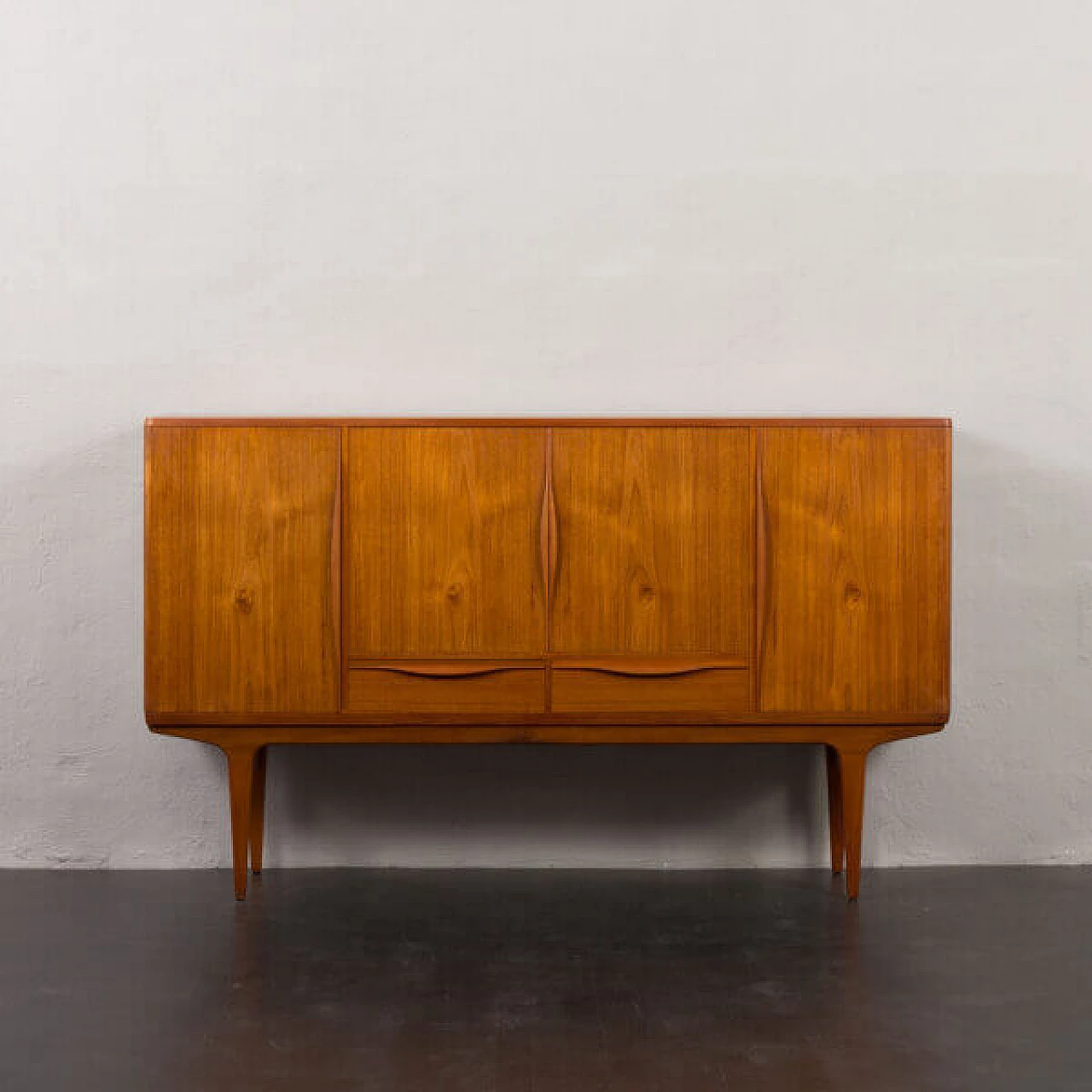 Johannes Andersen highboard, teak credenza, 1960s 5