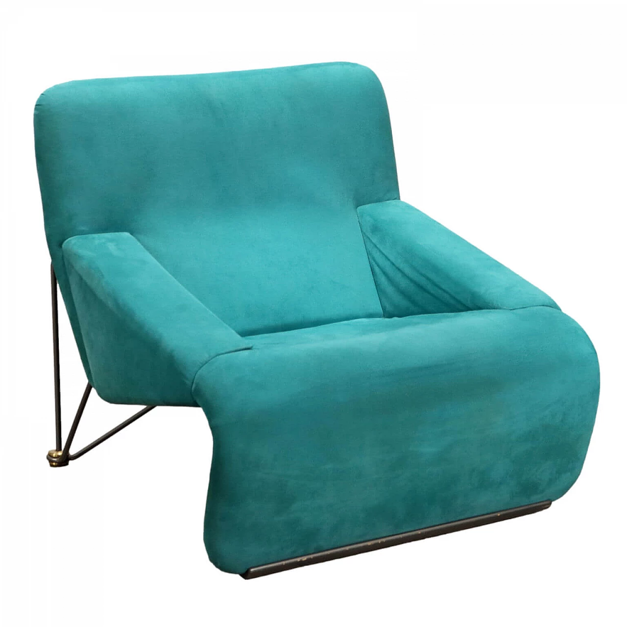 Feeling armchair upholstered in alcantara by Claudio Salocchi for Skipper, 1980s 1
