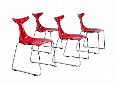 4 Delfy chairs by Gino Carollo for Ciacci Kreaty, 1990s