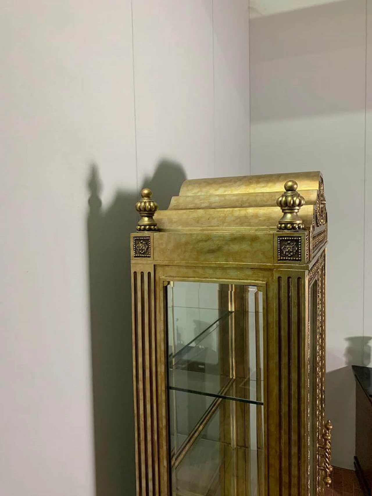 Louis XVI style gold-finished display case by Lam Lee Group, 1990s 10