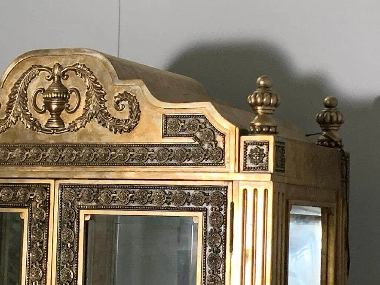 Louis XVI style gold-finished display case by Lam Lee Group, 1990s 11