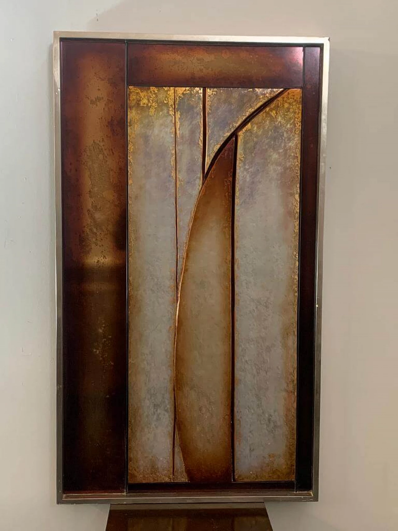 Carved wood and resin panel, 1980s 1